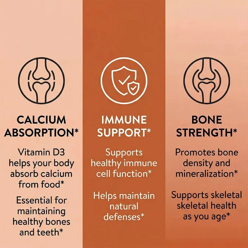 Vitamin D3 1000iu for Immune Support Healthy Muscle Function and Bone Health - Non-GMO Gluten Free 120 Vegetable Capsules
