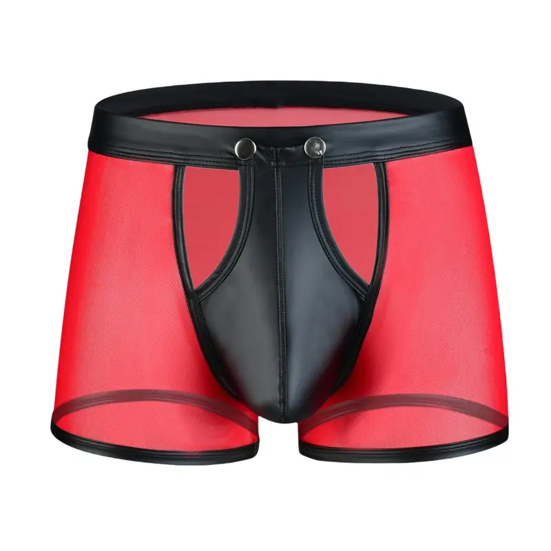 Men's Panties Male Buttons Underpants Man Sexy Mesh Shorts Boxers Underwear Breathable Ropa Interior Hombre Boxershorts for Men
