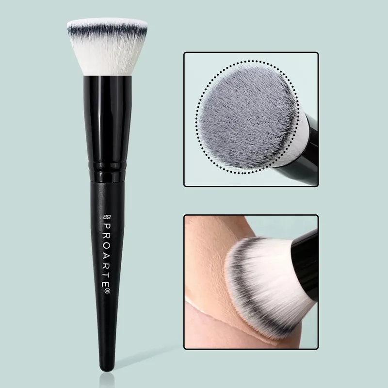 1 Buah Kuas Rias Foundation Stippling Kuas Kosmetik Wajah Atas Datar untuk Krim Cair Foundation Perona Pipi Alat Kecantikan Rias Wajah