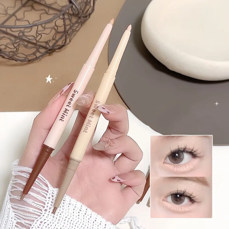 Double Head Eyeliner Pen Lying Silkworm Eye Brighten Bronzer 2 σε 1 Αδιάβροχο και ανθεκτικό Φυσικό μακιγιάζ που δεν είναι εύκολο στη βαφή Halo