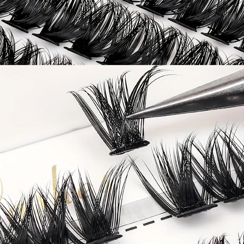280Pcs 80D D Curling ψεύτικες βλεφαρίδες Χονδρές ατομικές επεκτάσεις 8-16mm Πυκνός όγκος Cluster Lashes DIY Easy Apply for Eye Makeup