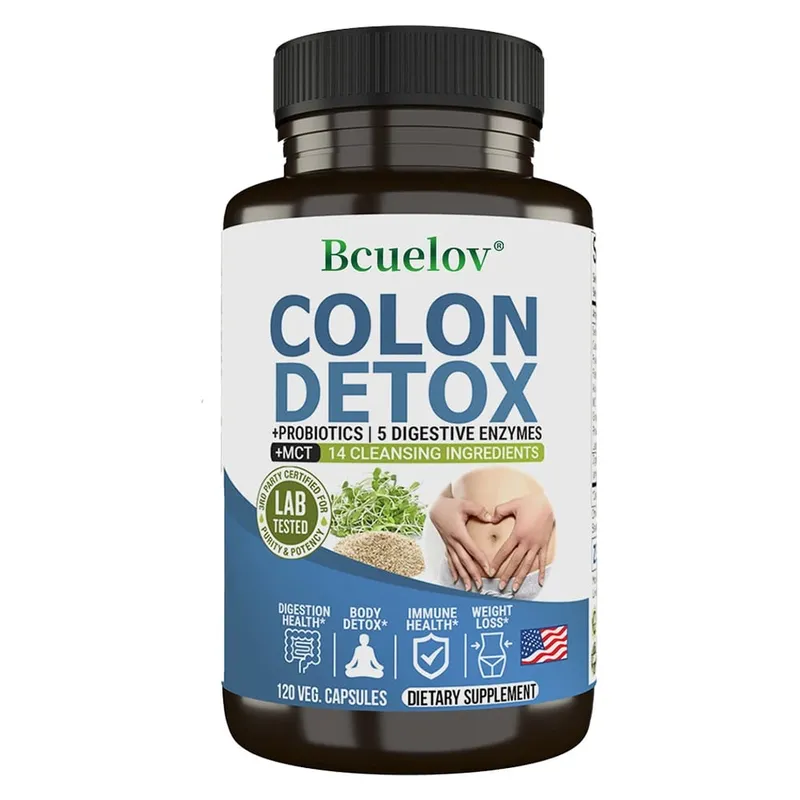 A Psyllium Husk-ot tartalmazó vastagbél Detox probiotikumok enyhítik a székrekedést és a puffadást, tisztító kiegészítő