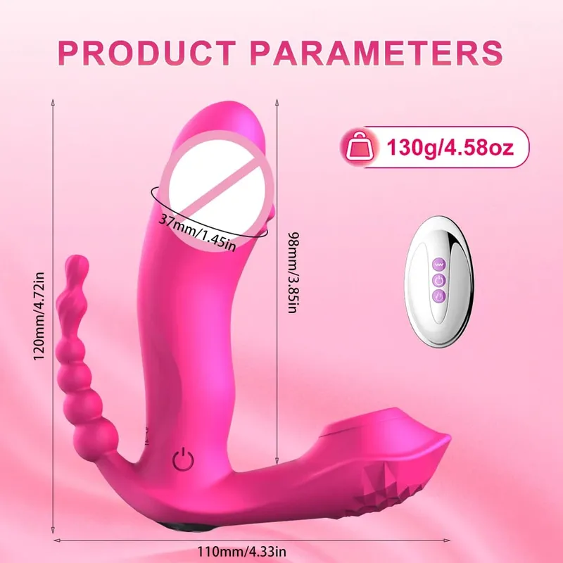 Powerful Sucking Vibrator Female Anal Bead Wireless Remote Control Clitoris Stimulator Vagina Massager Adult Sex Toys for Women