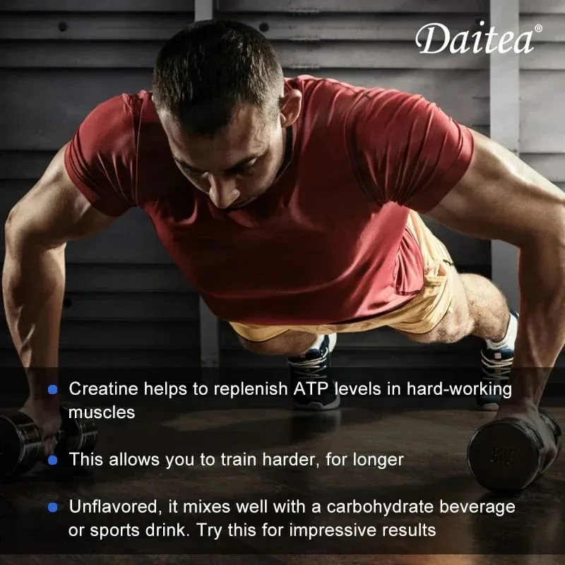 Daitea Creatine 3000 mg Monohydrate - Strength Muscle Performance Keto-Friendly Adult Nutritional Supplement