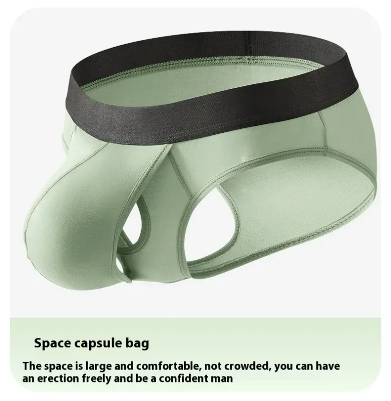 Men's Modal Briefs, Dual Separate Pouch Design, Ultra Thin Breathable High Stretch Underwear, Daily Comfort Wear