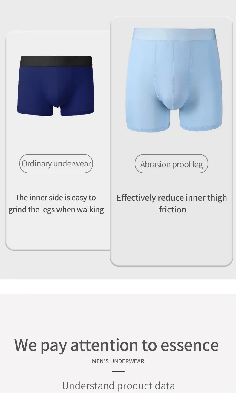 Men's ice silk sports underwear men's summer thin wear leg running breathable large size extended wear crotch boxers