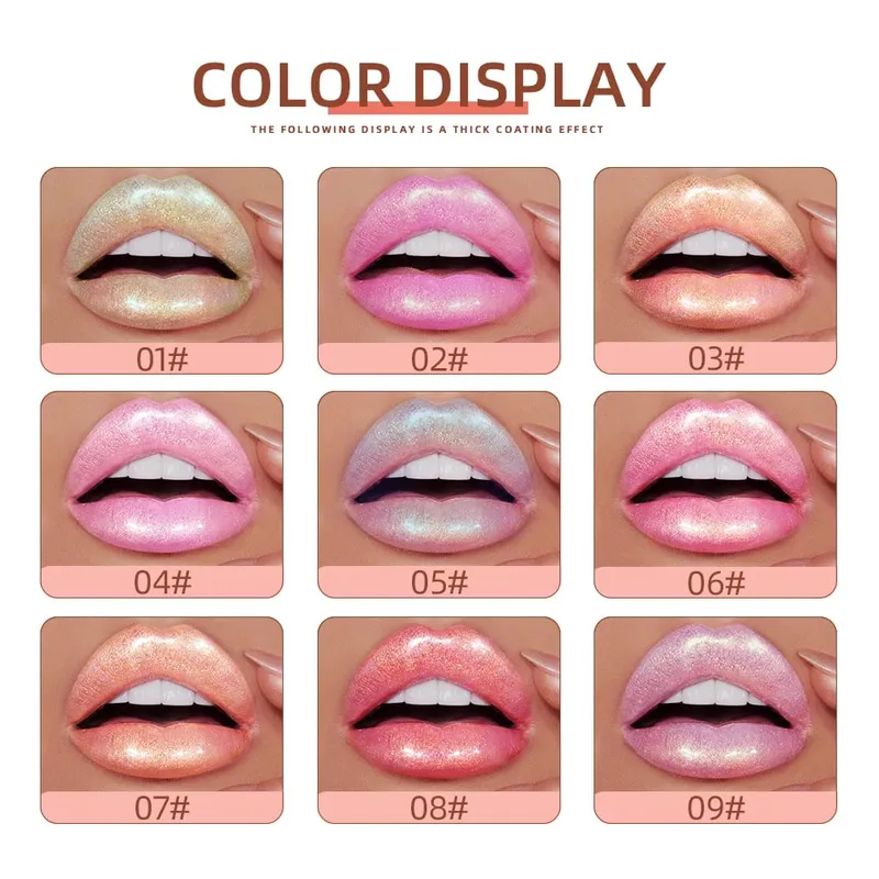 Σετ 9 χρωμάτων Lip Gloss Liquid Lipstick μακράς διαρκείας Glitter Ενυδατικό φωτεινό Lipgloss Μακιγιάζ Shiny Lip Glaze Kit