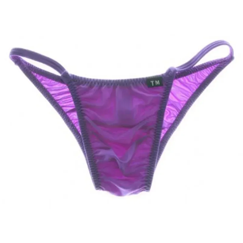 Men Thin Nylon Bikini Brief Low Rise Seamless Silky Elastic Sexy Intimate Lingerie Breathable Solid Color Fashion Male Underwear