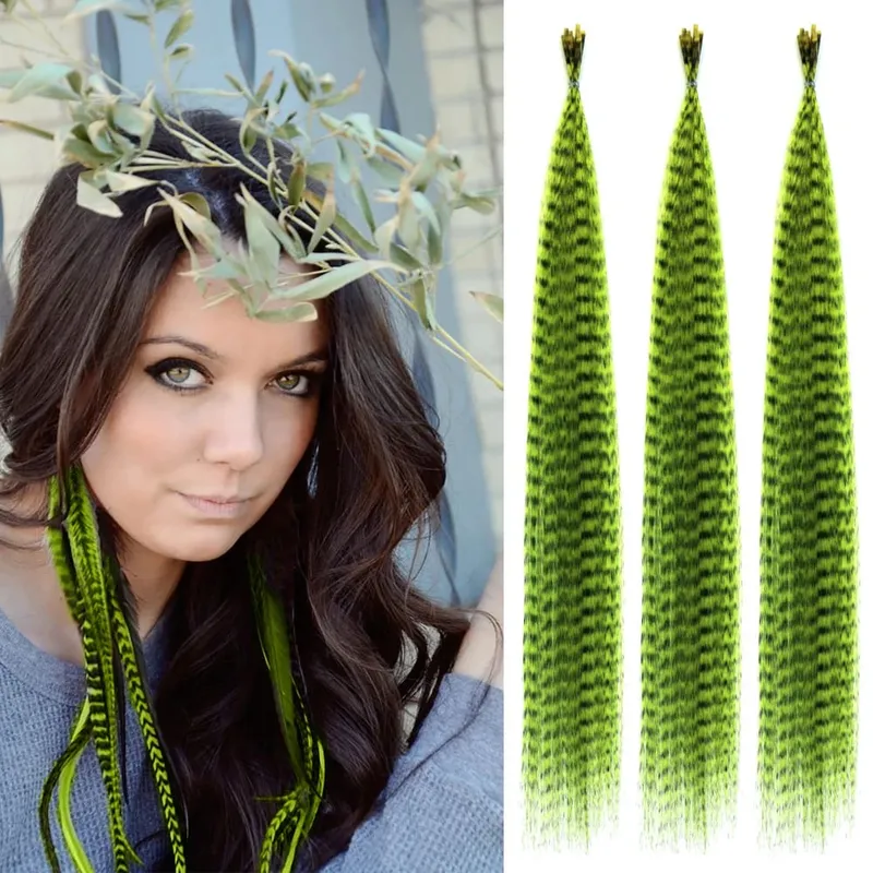 30roots Colored Synthetic Feather Ripe Extension μαλλιών 16 Inch I Tip Party Cosplay For Music Festival Halloween Christmas