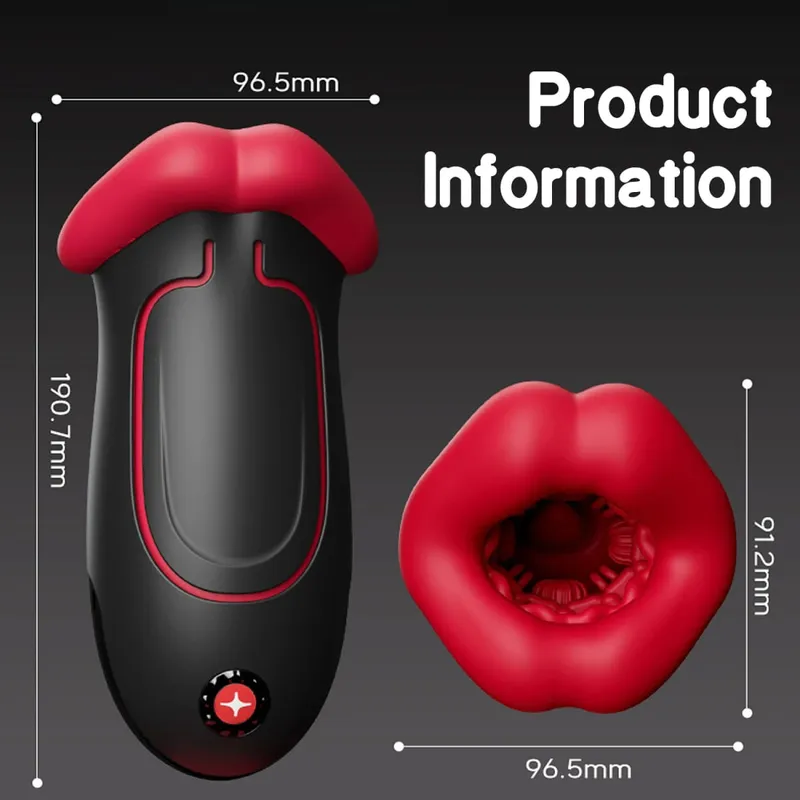 Male Masturbator Squeezable Electric 10 Licking Vibrator Mode Deep Throat Mouth Blowjob 360° Wrapped Penis Pocket Puss Sex Toys
