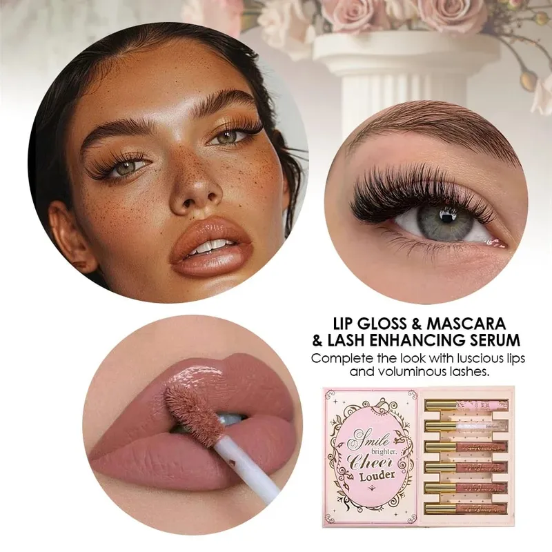 Κιτ μακιγιάζ 5 σελίδων Full Face Matte & Shimmer Eyeshadow Blush Contour Lip Gloss Mascara για ευέλικτες εμφανίσεις μακιγιάζ