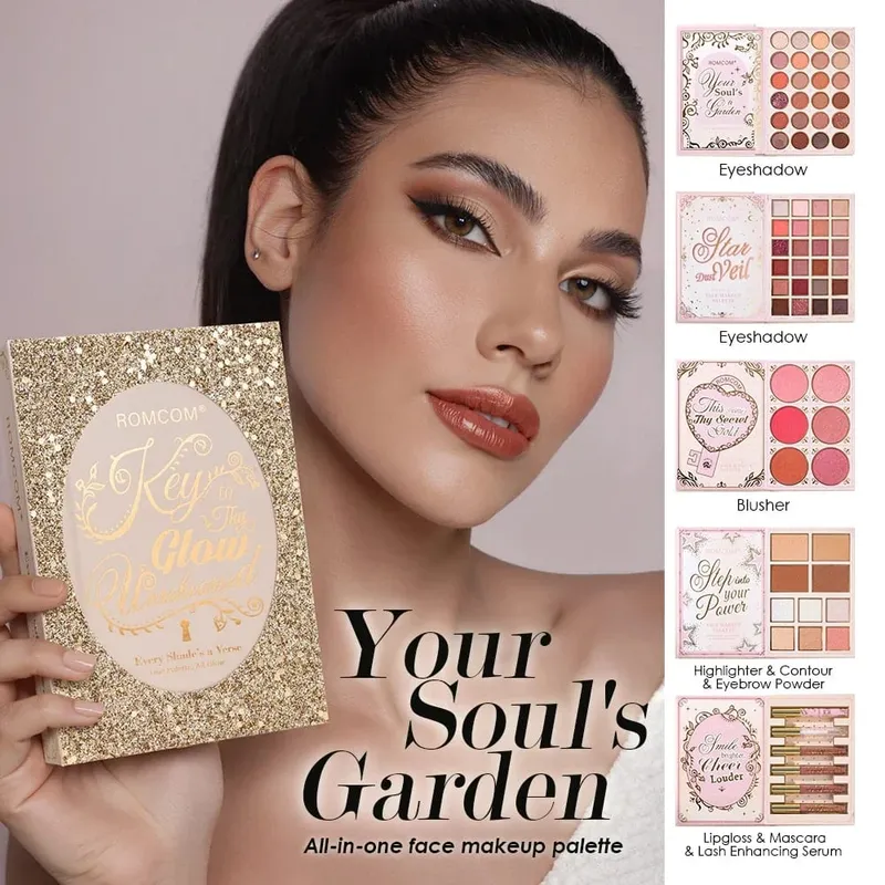 Κιτ μακιγιάζ 5 σελίδων Full Face Matte & Shimmer Eyeshadow Blush Contour Lip Gloss Mascara για ευέλικτες εμφανίσεις μακιγιάζ