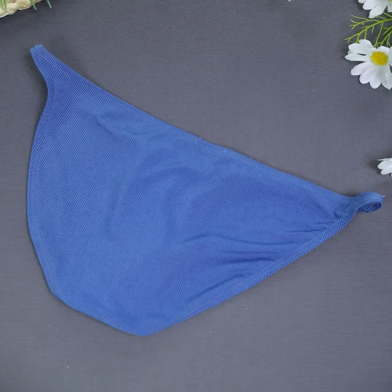Men Fashion Ribbing Sexy High Fork Underwear Briefs U Convex Pouch Low Rise Man Comfortable Underpants Quick-drying