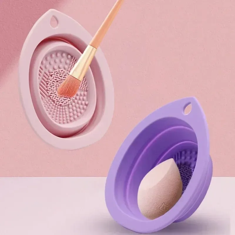 Scrubber σιλικόνης Καθαρισμός μπολ Πτυσσόμενο πινέλο μακιγιάζ για βούρτσες σκιάς ματιών Powder Puff Multifunctional Beauty Care Tools