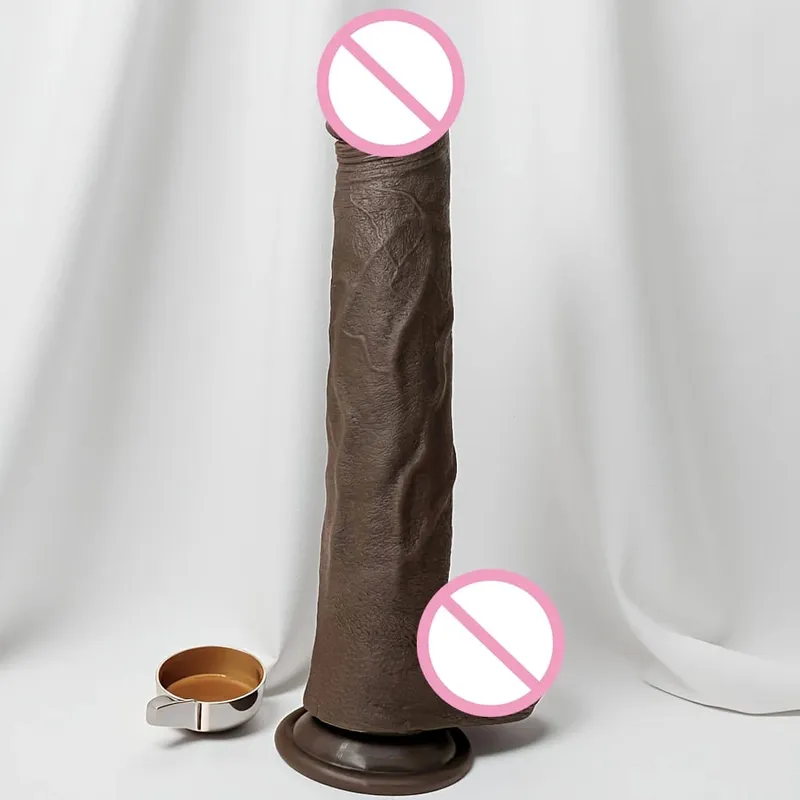 28 cm-es szuperpuha szilikon vibrátor tapadókoronggal, rugalmas G-pont pántos női férfiaknak leszbikus - hosszú pénisz szexjáték pároknak