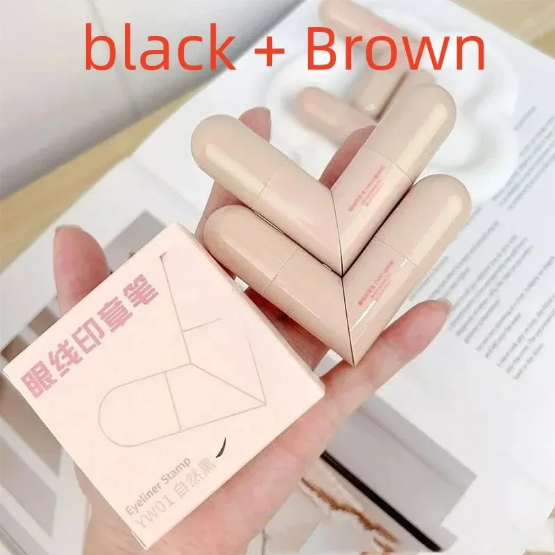 Waterproof Double-Wing Integrated Eyeliner Stamp - Sweat Proof at Long Lasting Madaling Gamitin para sa mga Baguhan Lazy Makeup Stencil