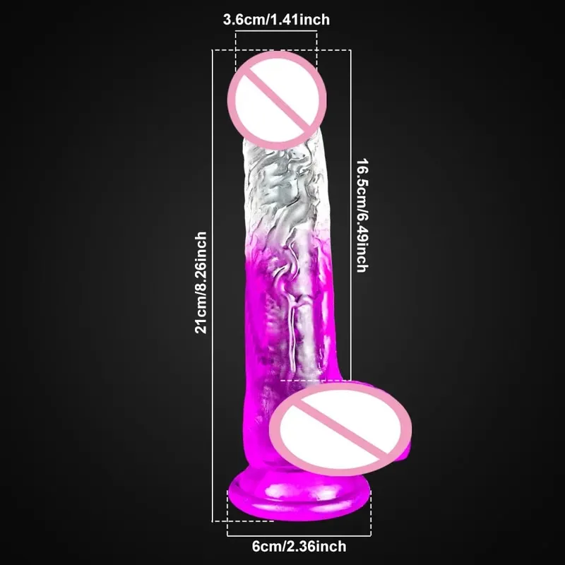 4 Sizes Transparent Soft Jelly Dildo Realistic Fake Dick Penis Sucker Butt Plug Sex Toys for Woman Men Vagina Anal Sex Toys