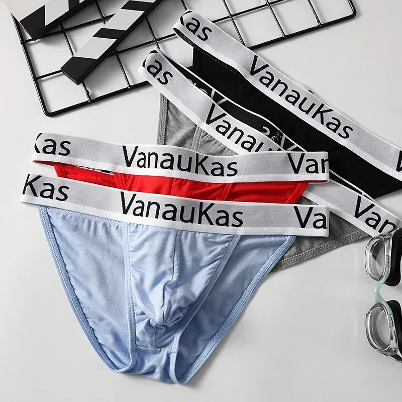 Men's High Cut Panties Soft Modal Fabric Low Rise Briefs Sexy Comfortable Underwear