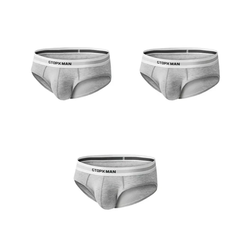 3Pak Sommer Enkeltlags Herreundertøj Lavhøjdede trusser til mænd Elastic Comfort Fit Undertrusser Ropa Interiør Hombre