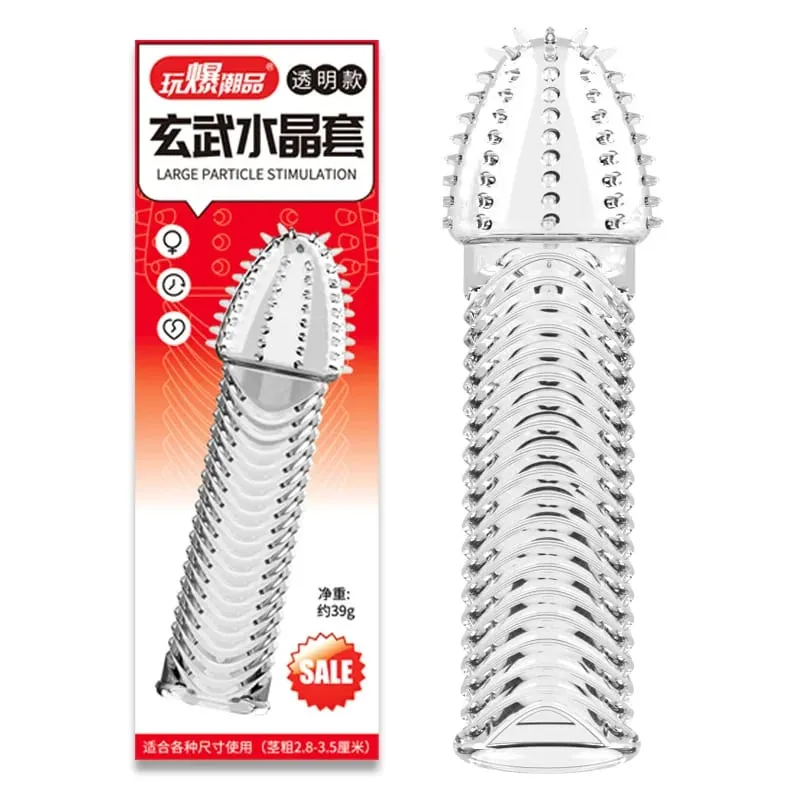 4 Types Crystal Condom Penis Enlargement Sleeve Retarded Ejaculation Adult Sm Games Sex Toys for Men Couples