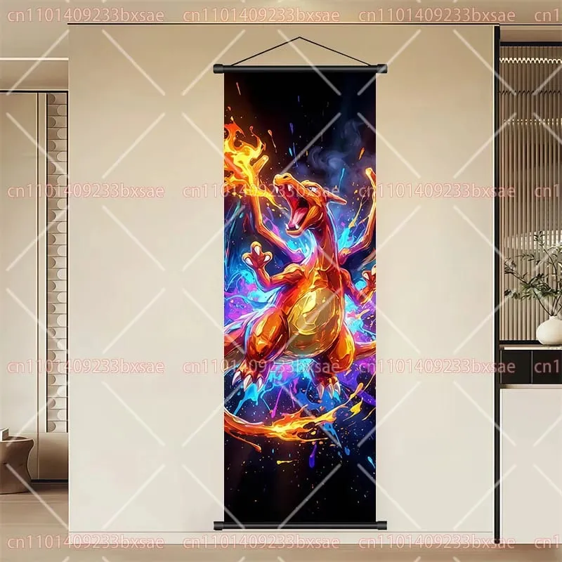 Pokémon Anime HD Scroll Painting Eevee Pikachu Suicune Charizard Mewtwo Διακόσμηση τοίχου με φόντο αφίσα Παιδικό δώρο