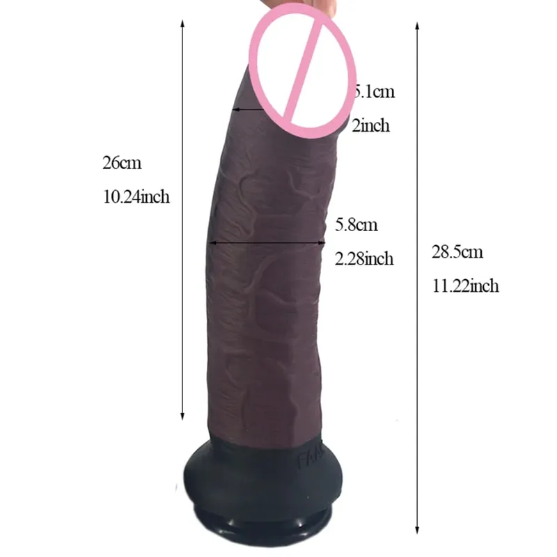 11.2" silicone giant realistic dildo huge penis anal dildo large girth female masturbator suction skin color sex products