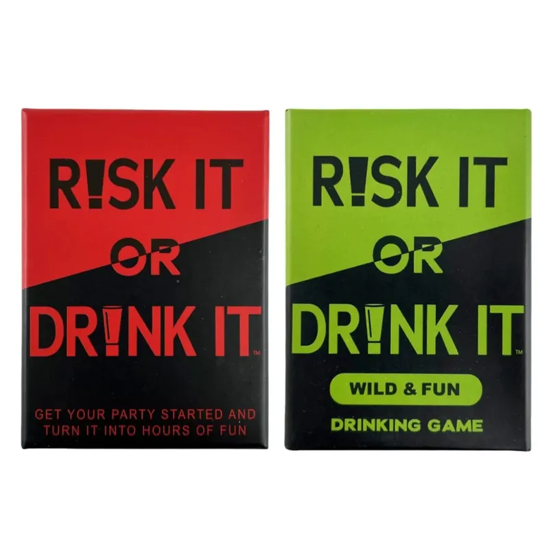 Risk It or Drink It Διασκεδαστικό παιχνίδι πάρτι για το κολέγιο παιχνίδι με κάρτες Παιχνίδι με το ποτό Pregame Night Ξεκαρδιστικό τόλμημα Προκλήσεις Ερωτήσεις για ενήλικες