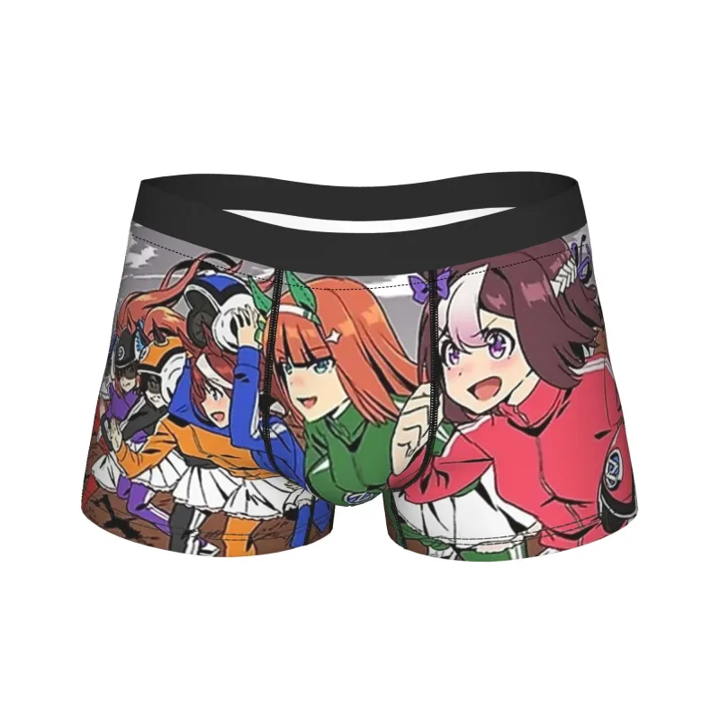 Men Uma musume Pretty Derby Anime Underwear Humor Boxer Briefs Shorts Panties Male Breathable Underpants Plus Size