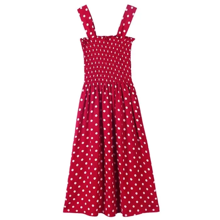 Nyári Befree Beach Long Vintage Dots alkalmi fodrok Elegáns Maxi Szíj Camis Selymes 5XL Ruha Vestidos Szexi Női
