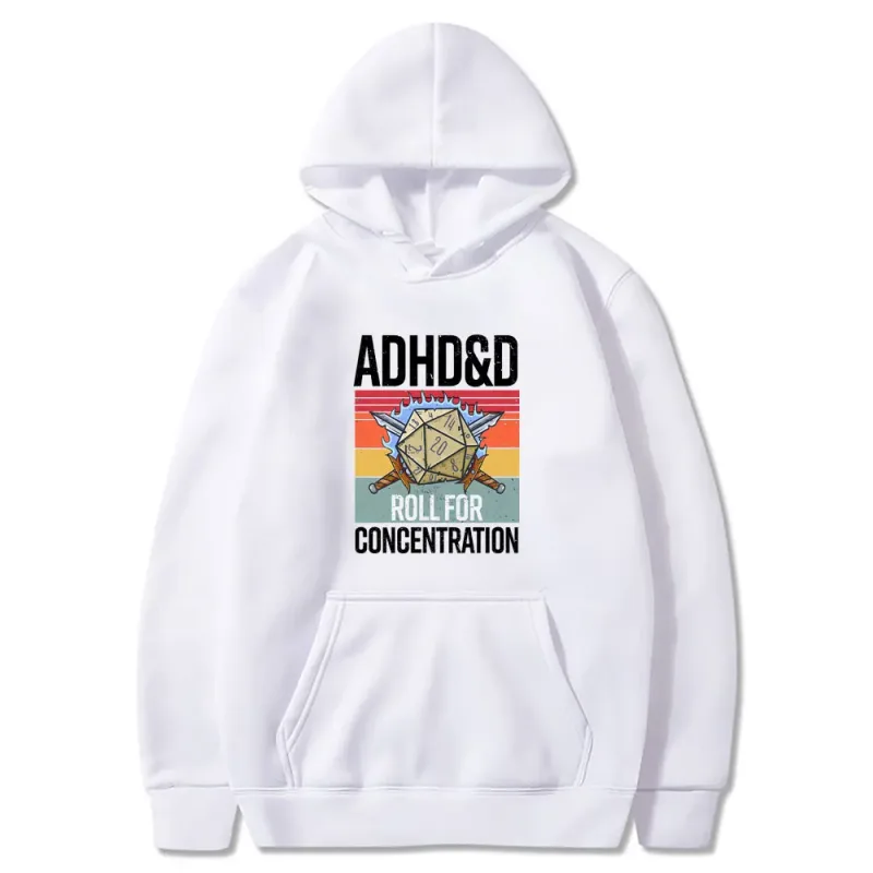 Rollo para concentración 2025 divertido jugador mazmorras DM RPG dados dragón Tops hombres mujeres algodón Vintage sudaderas y sudaderas con capucha