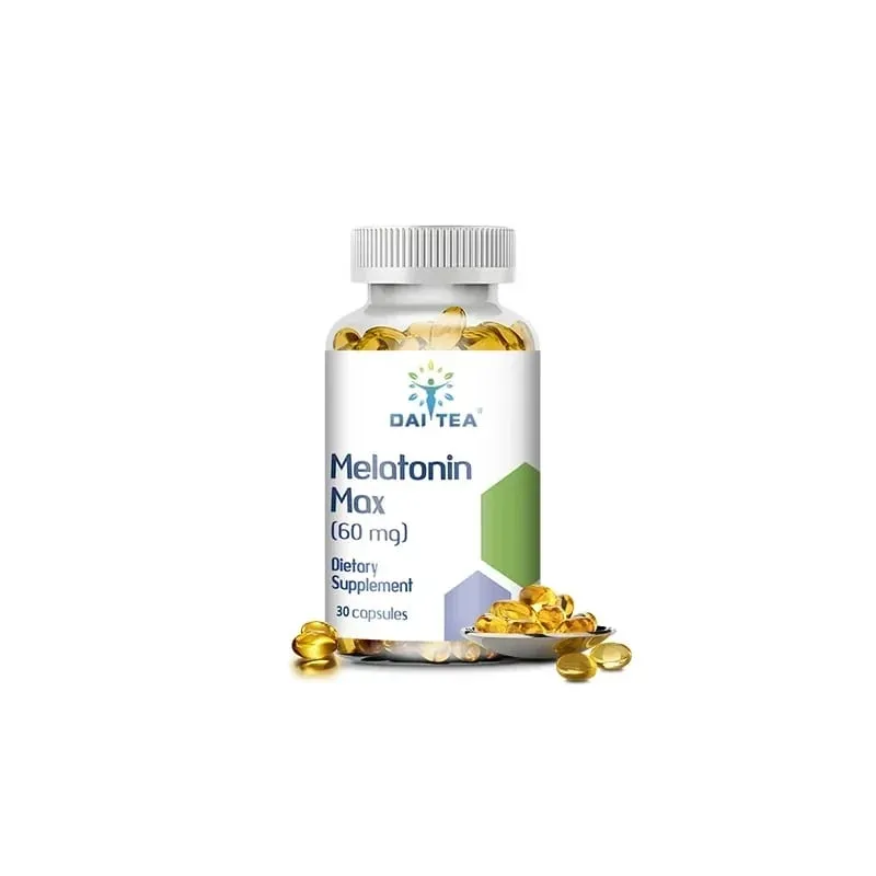 Melatonin MAX (60 Mg) Quick Dissolve Capsules - Fall Asleep Faster Promote Deep Sleep and Rest Easy To Take Immune Health