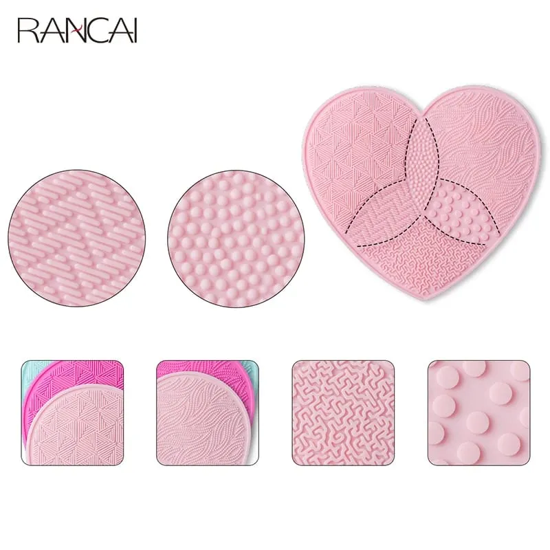 Scrubbing Pad Makeup Brushes Naglilinis ng Silicone Gamit ang Suction Cup Love Cleaner Paghuhugas ng Cosmetic Brush Tool para sa Kagandahan