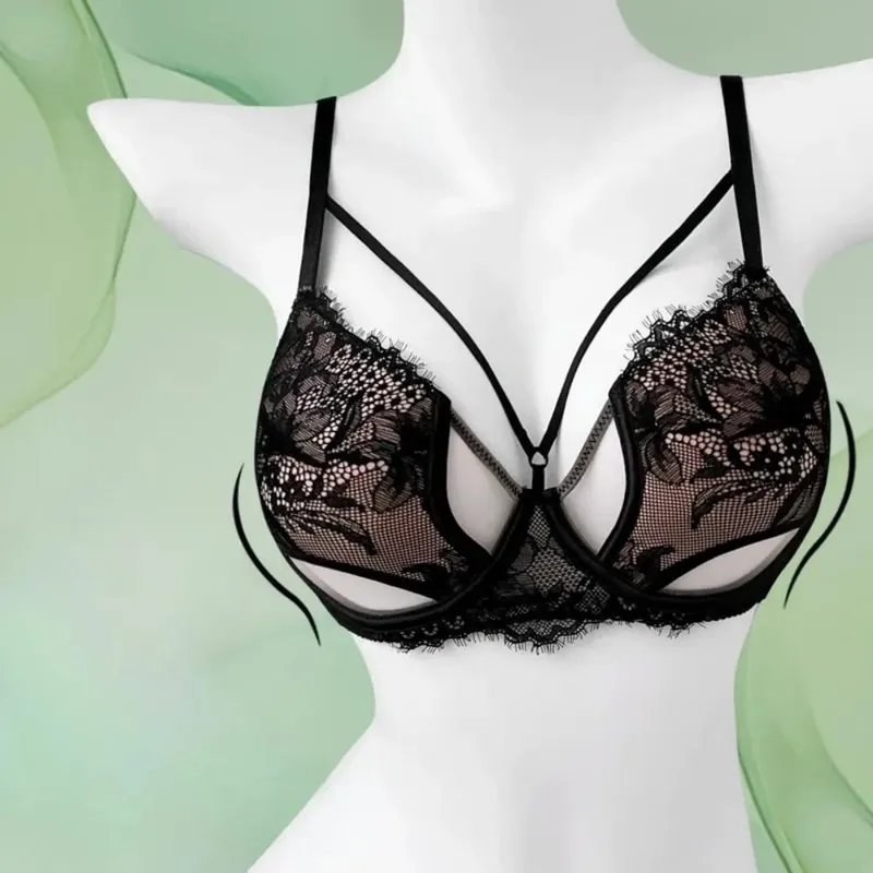 1. BANERDANNI סקסית Pure Desire חזיית סט מזער חזה גדול תמיכת Push Up Side אנטי צניחת הלבשה תחתונה נגד התרחבות חמה מכירה הטובה ביותר