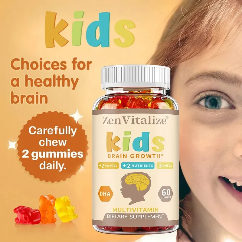 Kids Brain Development Gummies - με Ωμέγα 3 DHA προάγει την υγεία του εγκεφάλου των παιδιών, τη μνήμη και το ανοσοποιητικό