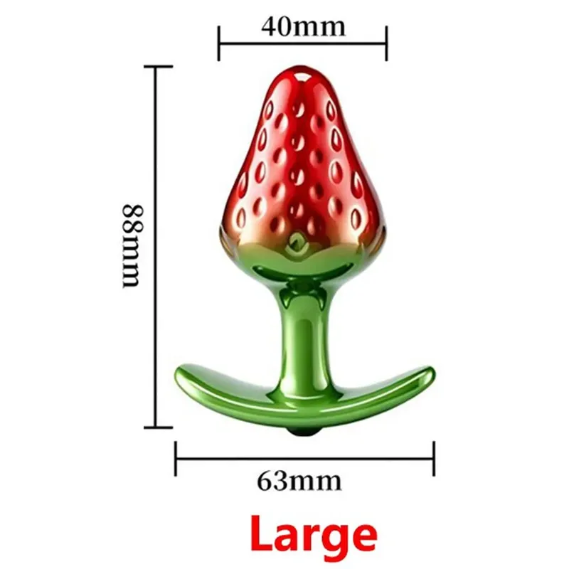 Strawberry Metal Anal Beads Butt Plug Set Small Medium Large Wearable Anal Plug Κοσμήματα Πρωκτικό Παιχνίδι σεξ για Άνδρα Γυναίκα