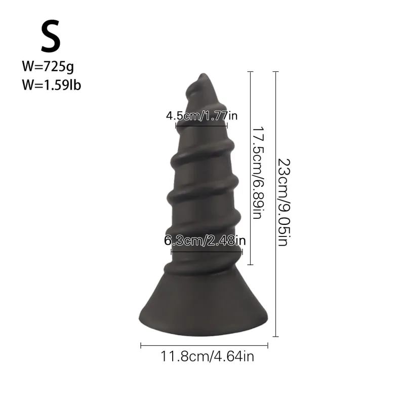 Huge Anal Plug Anal Training Dilator Big Dildo Ass Long Screw Butt Plug Large Gay Sex Toy for Women Men Prostate Massage 18