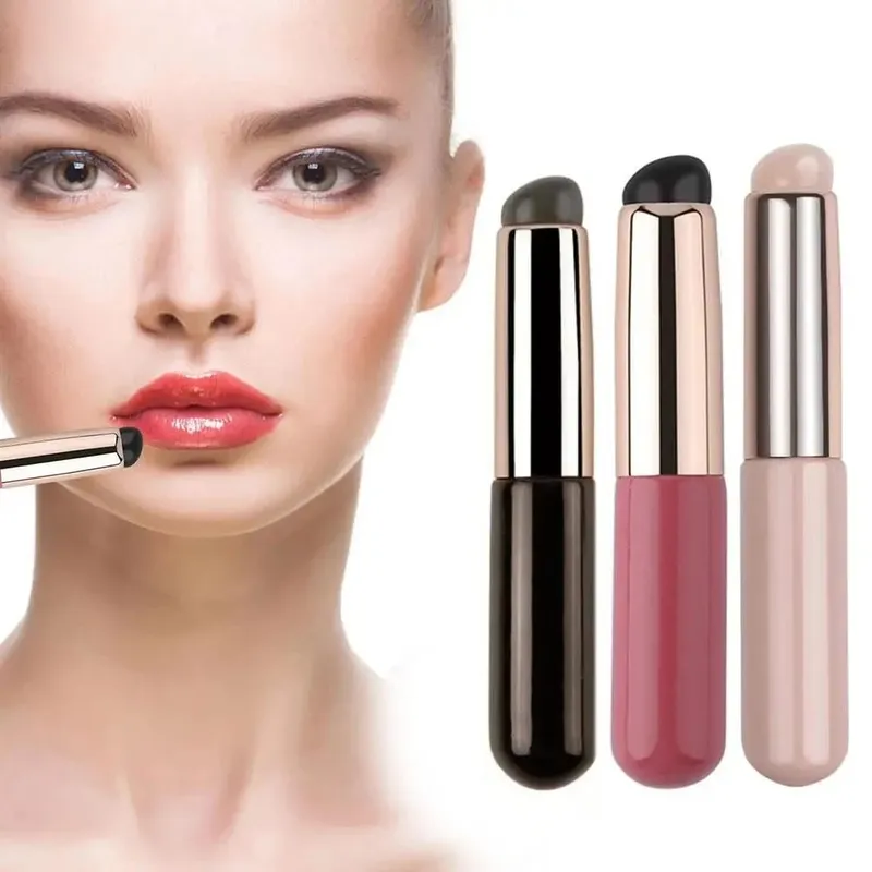Silicone Lip Brush na May Cover Cap Concealer Brush Tulad ng Mga Tip ng Daliri Q Soft Lipstick Makeup Brushes Round Head Walang Sirang