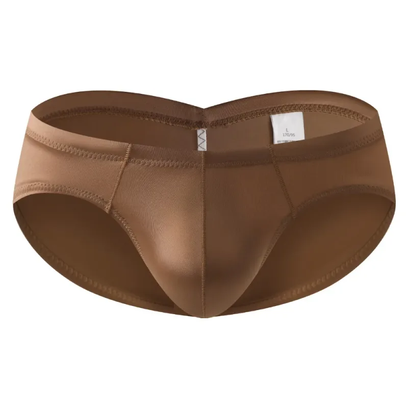 Breathable Low Waist Male Underwear Ice Silk Bulge Pouch Satin Silk Briefs Glossy Shiny Lingerie Men's Triangle Panties Sports