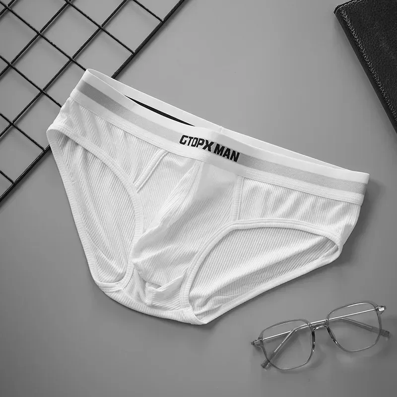 3Pak Sommer Enkeltlags Herreundertøj Lavhøjdede trusser til mænd Elastic Comfort Fit Undertrusser Ropa Interiør Hombre