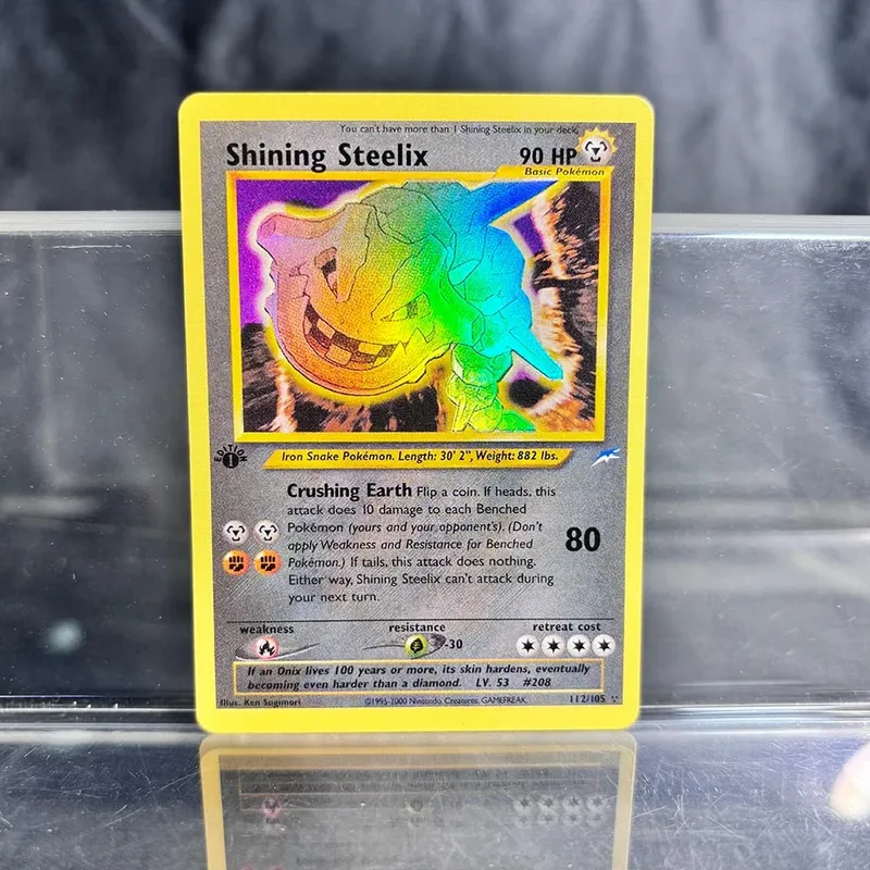 אוסף משחקי מסחר הולוגרפי PTCG כרטיסי פרוקסי Charizard Pikachu Mew EX Singl PKM Foil Cards Gengar VMAX Skyridge (SK)