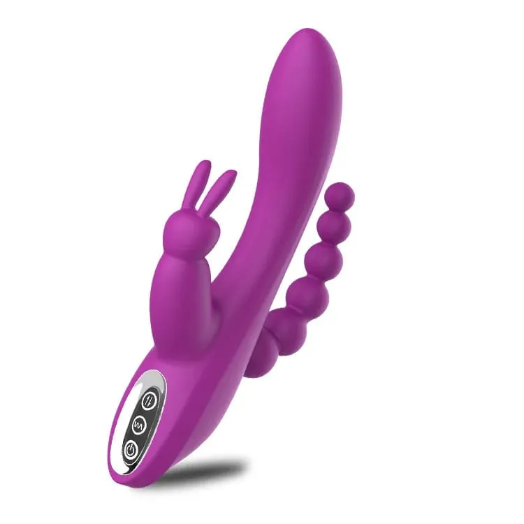 12 Λειτουργίες G Spot Rabbit Vibrator Clitoral Stimulator Πρωκτικό μασάζ τριπλής καμπύλης Πρωκτικές χάντρες Παιχνίδια σεξ για γυναίκες Ζευγάρια Dildo