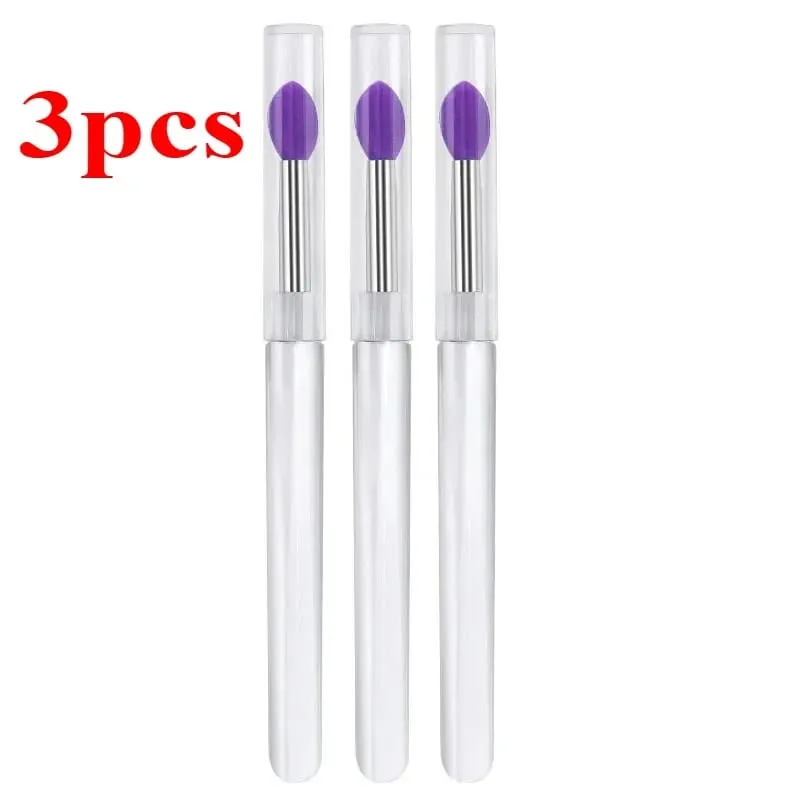 3/5/10 Buah Aplikator Stik Bibir Kuas Lipstik Silikon Lembut Pegangan Jernih Portabel Alat Kecantikan Lipgloss Microbrush Bersih