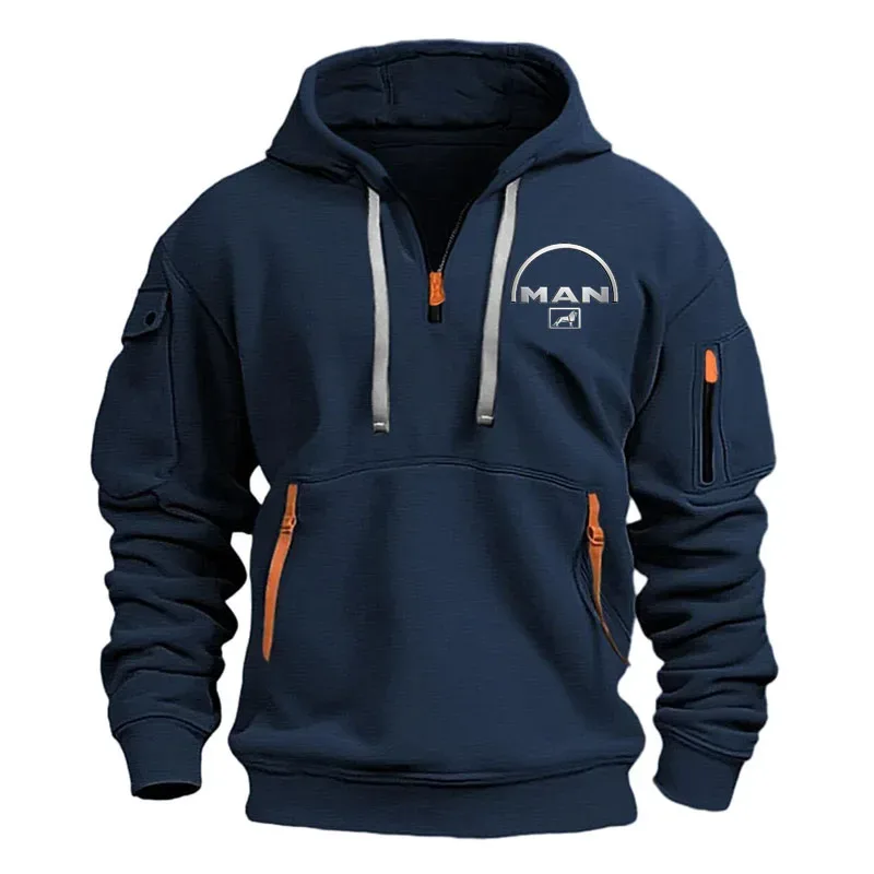 Herensweaters met capuchon met halve rits Bedrukking Nieuwe lentetrui Sporttop Mannelijke hiphopstraat oversized hoodies