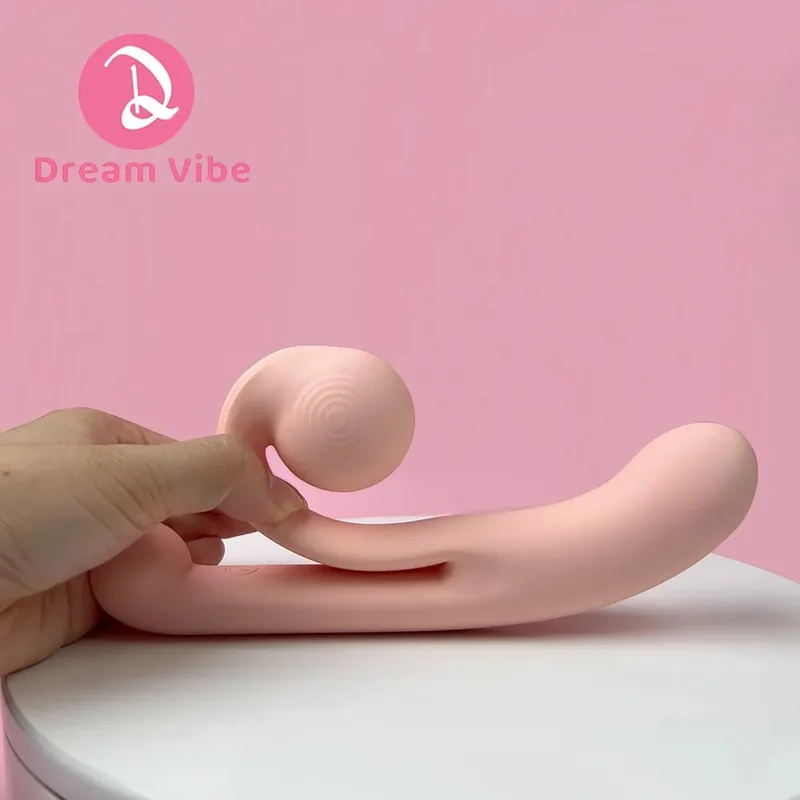 Csiga Műpénisz Vibrátor Állítható Clit Fit Behatolás G-Spot Dual Motors Pleasure Women Sex Toy Dupla stimulációs játék Szerelem 18+