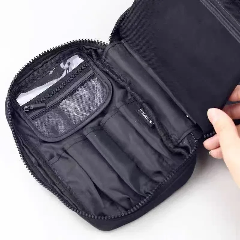 PA CARRIER COMBO POUCH Zwart en zilver make-upborstels en cosmetica opbergtas voor op reis