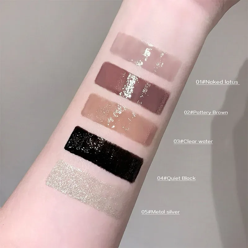 Καθρέφτης Watery Lip Gloss Διαρκής ενυδατική απόχρωση χειλιών Cool μαύρο ασημί γκρι μαργαριτάρι λεπτό αφρώδη κραγιόν καλλυντικά μακιγιάζ
