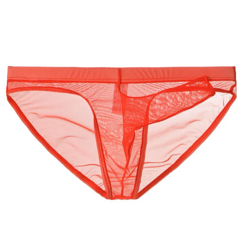 Herenondergoed Mesh Transparante Olifantneusslip Dunne lichtgewicht sneldrogende ademende onderbroek met lage taille