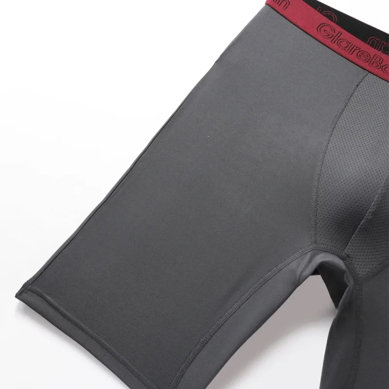 4 Stück gemischte Farben, schnell trocknende Boxershorts mit langem Bein, Unterhose, Unterwäsche für Zuhause und Sport, hochwertige Herrenhöschen