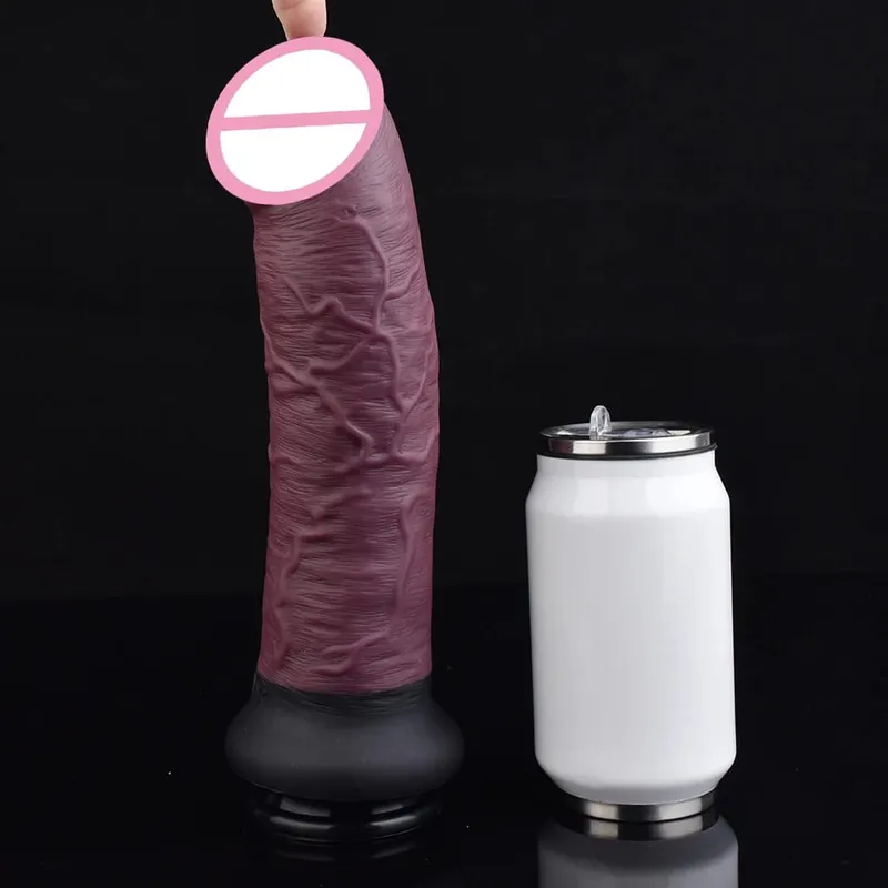 11.2" silicone giant realistic dildo huge penis anal dildo large girth female masturbator suction skin color sex products