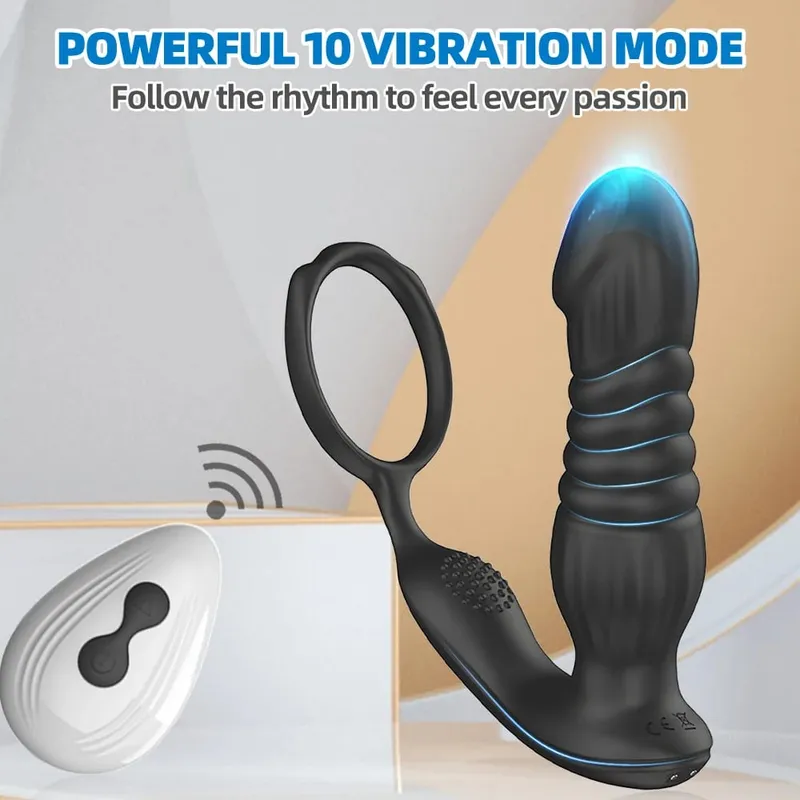 Wireless Remote Control Anal Plug Vibrating Anal Toys Male Prostate Massager Vaginal Masturbation Simulated Penis Sex Toys